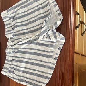 Unique Vintage Blue and White Striped Women Shorts
